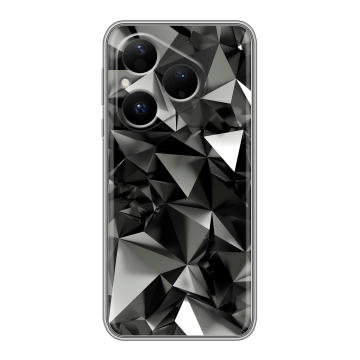 Силиконовый чехол на Huawei Pura 80 с принтом Черные кристаллы