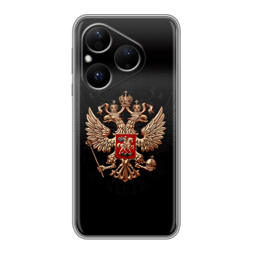 Силиконовый чехол на Huawei Pura 80 с принтом Герб России
