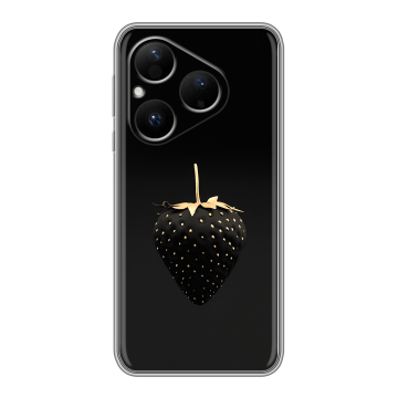 Силиконовый чехол на Huawei Pura 80 с принтом Черная клубника