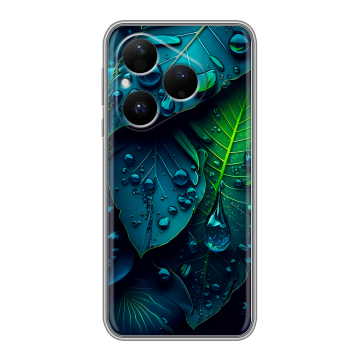 Силиконовый чехол на Huawei Pura 80 с принтом Листья