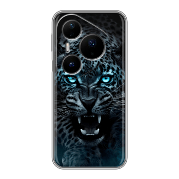 Силиконовый чехол на Huawei Pura 80 Pro, 80 Pro Plus с принтом Темный леопард Силиконовый чехол на Huawei Pura 80 Pro, 80 Pro Plus с принтом Темный леопард