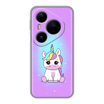 Силиконовый чехол на Huawei Pura 80 Pro, 80 Pro Plus с принтом Единорог Силиконовый чехол на Huawei Pura 80 Pro, 80 Pro Plus с принтом Единорог