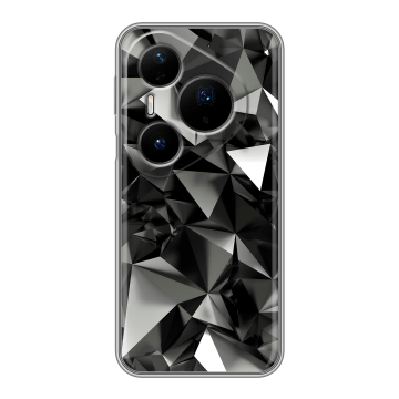 Силиконовый чехол на Huawei Pura 80 Pro, 80 Pro Plus с принтом Черные кристаллы Силиконовый чехол на Huawei Pura 80 Pro, 80 Pro Plus с принтом Черные кристаллы