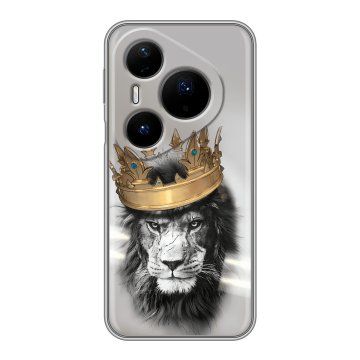 Силиконовый чехол на Huawei Pura 80 Pro, 80 Pro Plus с принтом Лев с короной Силиконовый чехол на Huawei Pura 80 Pro, 80 Pro Plus с принтом Лев с короной