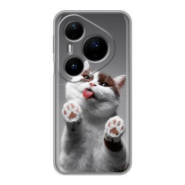 Силиконовый чехол на Huawei Pura 80 Pro, 80 Pro Plus с принтом Коты Силиконовый чехол на Huawei Pura 80 Pro, 80 Pro Plus с принтом Коты
