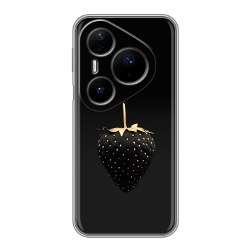 Силиконовый чехол на Huawei Pura 80 Pro, 80 Pro Plus с принтом Черная клубника Силиконовый чехол на Huawei Pura 80 Pro, 80 Pro Plus с принтом Черная клубника