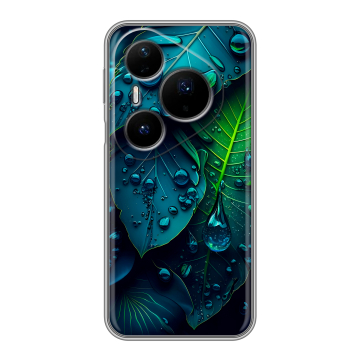 Силиконовый чехол на Huawei Pura 80 Pro, 80 Pro Plus с принтом Листья Силиконовый чехол на Huawei Pura 80 Pro, 80 Pro Plus с принтом Листья