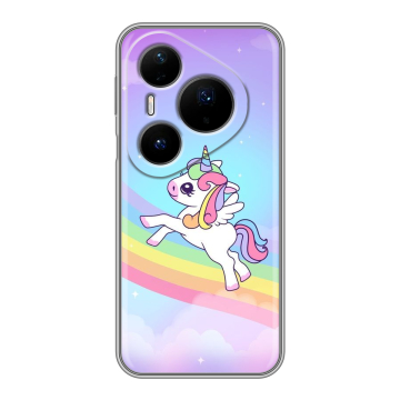 Силиконовый чехол на Huawei Pura 80 Pro, 80 Pro Plus с принтом Единорог