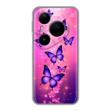 Силиконовый чехол на Huawei Pura 80 Pro, 80 Pro Plus с принтом Бабочки