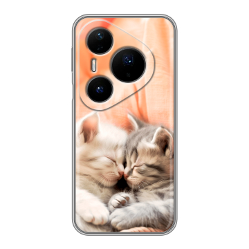 Силиконовый чехол на Huawei Pura 80 Pro, 80 Pro Plus с принтом Котята