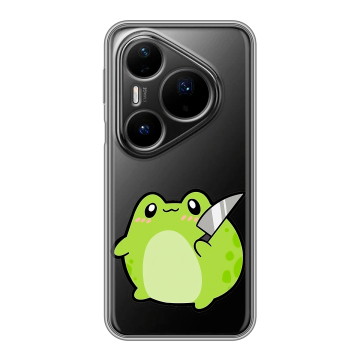 Силиконовый чехол на Huawei Pura 80 Pro, 80 Pro Plus с принтом Лягушенок