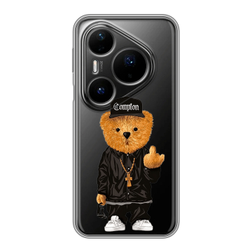 Силиконовый чехол на Huawei Pura 80 Pro, 80 Pro Plus с принтом Мишка