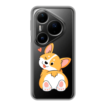 Силиконовый чехол на Huawei Pura 80 Pro, 80 Pro Plus с принтом Корги Силиконовый чехол на Huawei Pura 80 Pro, 80 Pro Plus с принтом Корги