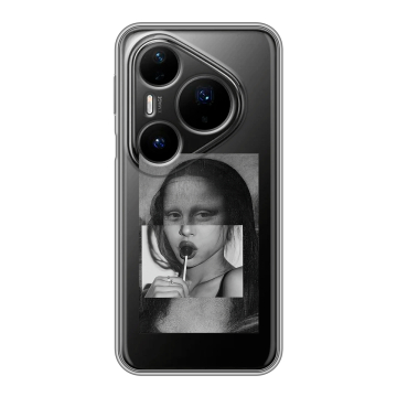 Силиконовый чехол на Huawei Pura 80 Pro, 80 Pro Plus с принтом Мона Лиза Силиконовый чехол на Huawei Pura 80 Pro, 80 Pro Plus с принтом Мона Лиза