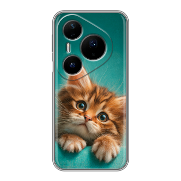 Силиконовый чехол на Huawei Pura 80 Pro, 80 Pro Plus с принтом котенок Силиконовый чехол на Huawei Pura 80 Pro, 80 Pro Plus с принтом котенок