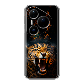Силиконовый чехол на Huawei Pura 80 Pro, 80 Pro Plus с принтом Леопард Силиконовый чехол на Huawei Pura 80 Pro, 80 Pro Plus с принтом Леопард