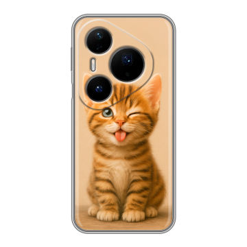 Силиконовый чехол на Huawei Pura 80 Pro, 80 Pro Plus с принтом котенок Силиконовый чехол на Huawei Pura 80 Pro, 80 Pro Plus с принтом котенок