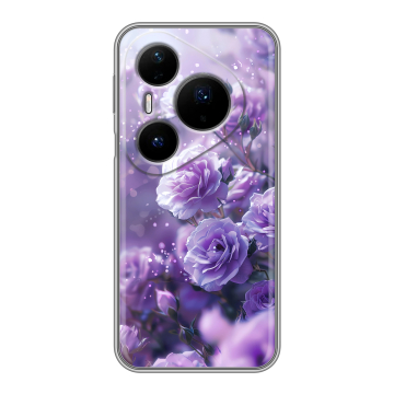 Силиконовый чехол на Huawei Pura 80 Pro, 80 Pro Plus с принтом Розы цветы Силиконовый чехол на Huawei Pura 80 Pro, 80 Pro Plus с принтом Розы цветы