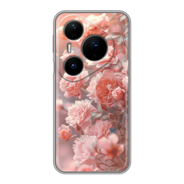 Силиконовый чехол на Huawei Pura 80 Pro, 80 Pro Plus с принтом Розовые розы Силиконовый чехол на Huawei Pura 80 Pro, 80 Pro Plus с принтом Розовые розы