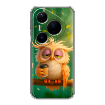 Силиконовый чехол на Huawei Pura 80 Pro, 80 Pro Plus с принтом сова Силиконовый чехол на Huawei Pura 80 Pro, 80 Pro Plus с принтом сова