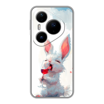 Силиконовый чехол на Huawei Pura 80 Pro, 80 Pro Plus с принтом кролик зайчик Силиконовый чехол на Huawei Pura 80 Pro, 80 Pro Plus с принтом кролик зайчик