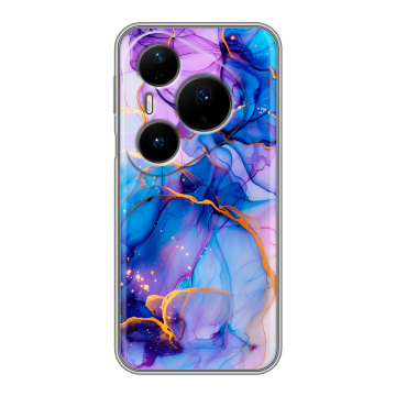 Силиконовый чехол на Huawei Pura 80 Pro, 80 Pro Plus с принтом синий мрамор Силиконовый чехол на Huawei Pura 80 Pro, 80 Pro Plus с принтом синий мрамор