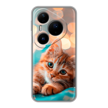 Силиконовый чехол на Huawei Pura 80 Pro, 80 Pro Plus с принтом котик Силиконовый чехол на Huawei Pura 80 Pro, 80 Pro Plus с принтом котик
