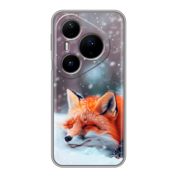 Силиконовый чехол на Huawei Pura 80 Pro, 80 Pro Plus с принтом лиса Силиконовый чехол на Huawei Pura 80 Pro, 80 Pro Plus с принтом лиса