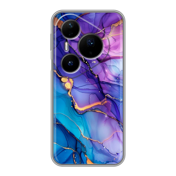 Силиконовый чехол на Huawei Pura 80 Pro, 80 Pro Plus с принтом синий мрамор Силиконовый чехол на Huawei Pura 80 Pro, 80 Pro Plus с принтом синий мрамор