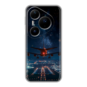 Силиконовый чехол на Huawei Pura 80 Pro, 80 Pro Plus с принтом самолет Силиконовый чехол на Huawei Pura 80 Pro, 80 Pro Plus с принтом самолет