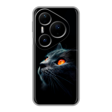 Силиконовый чехол на Huawei Pura 80 Pro, 80 Pro Plus с принтом милый котик Силиконовый чехол на Huawei Pura 80 Pro, 80 Pro Plus с принтом милый котик