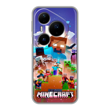 Силиконовый чехол на Huawei Pura 80 Pro, 80 Pro Plus с принтом Майнкрафт Minecraft Силиконовый чехол на Huawei Pura 80 Pro, 80 Pro Plus с принтом Майнкрафт Minecraft