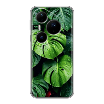 Силиконовый чехол на Huawei Pura 80 Pro, 80 Pro Plus с принтом Листья Силиконовый чехол на Huawei Pura 80 Pro, 80 Pro Plus с принтом Листья