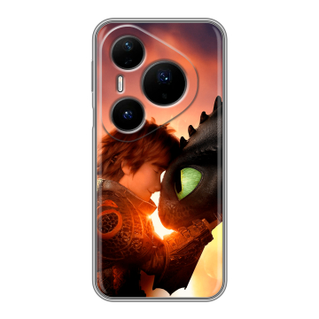 Силиконовый чехол на Huawei Pura 80 Pro, 80 Pro Plus с принтом Как приручить дракона Силиконовый чехол на Huawei Pura 80 Pro, 80 Pro Plus с принтом Как приручить дракона