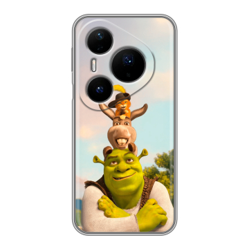 Силиконовый чехол на Huawei Pura 80 Pro, 80 Pro Plus с принтом Шрек Shrek Силиконовый чехол на Huawei Pura 80 Pro, 80 Pro Plus с принтом Шрек Shrek