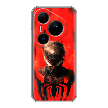 Силиконовый чехол на Huawei Pura 80 Pro, 80 Pro Plus с принтом человек паук spiderman Силиконовый чехол на Huawei Pura 80 Pro, 80 Pro Plus с принтом человек паук spiderman