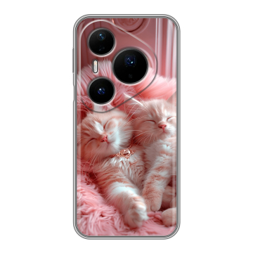 Силиконовый чехол на Huawei Pura 80 Pro, 80 Pro Plus с принтом котята котики Силиконовый чехол на Huawei Pura 80 Pro, 80 Pro Plus с принтом котята котики