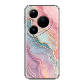 Силиконовый чехол на Huawei Pura 80 Pro, 80 Pro Plus с принтом розовый мрамор Силиконовый чехол на Huawei Pura 80 Pro, 80 Pro Plus с принтом розовый мрамор