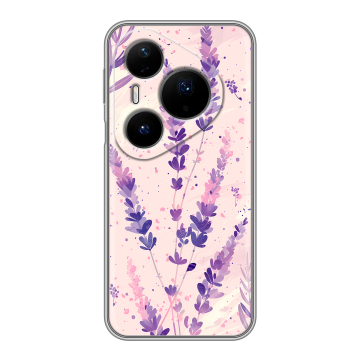 Силиконовый чехол на Huawei Pura 80 Pro, 80 Pro Plus с принтом цветы лаванда Силиконовый чехол на Huawei Pura 80 Pro, 80 Pro Plus с принтом цветы лаванда