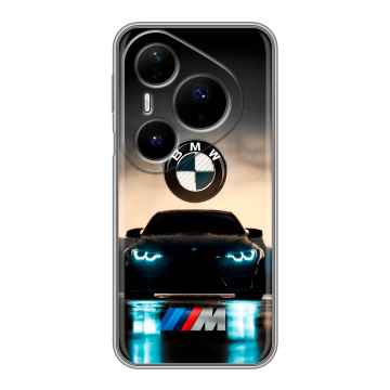 Силиконовый чехол на Huawei Pura 80 Pro, 80 Pro Plus с принтом БМВ BMW Силиконовый чехол на Huawei Pura 80 Pro, 80 Pro Plus с принтом БМВ BMW
