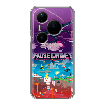 Силиконовый чехол на Huawei Pura 80 Pro, 80 Pro Plus с принтом Майнкрафт Minecraft Силиконовый чехол на Huawei Pura 80 Pro, 80 Pro Plus с принтом Майнкрафт Minecraft