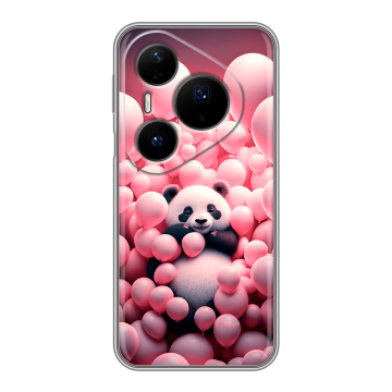 Силиконовый чехол на Huawei Pura 80 Pro, 80 Pro Plus с принтом Панда Силиконовый чехол на Huawei Pura 80 Pro, 80 Pro Plus с принтом Панда
