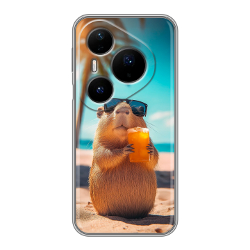 Силиконовый чехол на Huawei Pura 80 Pro, 80 Pro Plus с принтом Капибара Силиконовый чехол на Huawei Pura 80 Pro, 80 Pro Plus с принтом Капибара