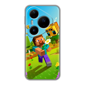 Силиконовый чехол на Huawei Pura 80 Pro, 80 Pro Plus с принтом Майнкрафт Minecraft Силиконовый чехол на Huawei Pura 80 Pro, 80 Pro Plus с принтом Майнкрафт Minecraft