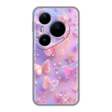 Силиконовый чехол на Huawei Pura 80 Pro, 80 Pro Plus с принтом Бабочки Силиконовый чехол на Huawei Pura 80 Pro, 80 Pro Plus с принтом Бабочки
