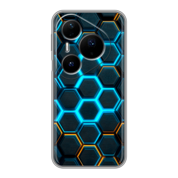 Силиконовый чехол на Huawei Pura 80 Pro, 80 Pro Plus с принтом Неоновые соты Силиконовый чехол на Huawei Pura 80 Pro, 80 Pro Plus с принтом Неоновые соты