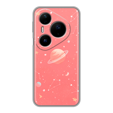 Силиконовый чехол на Huawei Pura 80 Pro, 80 Pro Plus с принтом Розовый космос Силиконовый чехол на Huawei Pura 80 Pro, 80 Pro Plus с принтом Розовый космос