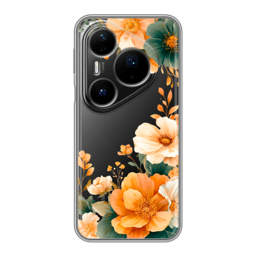 Силиконовый чехол на Huawei Pura 80 Pro, 80 Pro Plus с принтом Цветы принт Силиконовый чехол на Huawei Pura 80 Pro, 80 Pro Plus с принтом Цветы принт