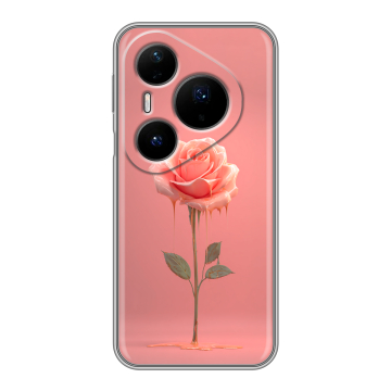 Силиконовый чехол на Huawei Pura 80 Pro, 80 Pro Plus с принтом Розовая роза Силиконовый чехол на Huawei Pura 80 Pro, 80 Pro Plus с принтом Розовая роза