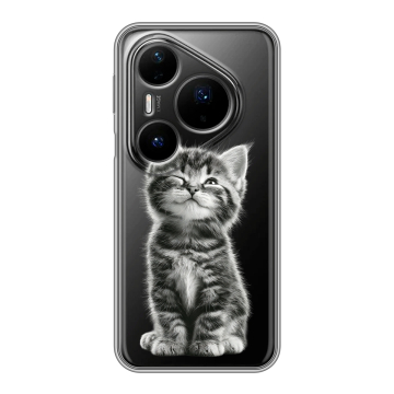 Силиконовый чехол на Huawei Pura 80 Pro, 80 Pro Plus с принтом Котенок Силиконовый чехол на Huawei Pura 80 Pro, 80 Pro Plus с принтом Котенок